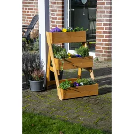 Dobar Pflanztreppe 60 x 70 x 90 cm Braun