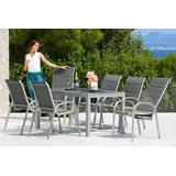 Merxx Garten-Essgruppe »Amalfi Deluxe«, grau Obermaterial: 100% Polyester, Sitzmöbel-Sets, pulverbeschichtetes Aluminium, aus 100% Polyester, für 6 Personen