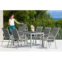 Merxx Garten-Essgruppe »Amalfi Deluxe«, grau Obermaterial: 100% Polyester, Sitzmöbel-Sets, pulverbeschichtetes Aluminium, aus 100% Polyester, für 6 Personen