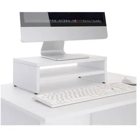 CARO-Möbel Monitorständer SUBIDA Bildschirmaufsatz 42x13x23 cm Weiß