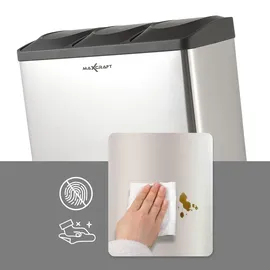 MAXCRAFT Mülleimer 54 l Silber