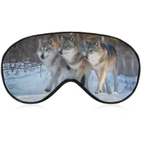 Drei Wölfe marching Together Schlafmaske für Männer, Frauen, Teenager, Kinder, Nachtschlaf-Augenschatten-Abdeckung und Augenbinde, blockiert Licht, weicher Komfort für Reisen, Yoga, Nickerchen