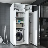 roomart Dora-II Waschmaschinenschrank 115 x 73,8 x 230 cm Weiß Holz