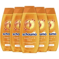 Schauma Schwarzkopf Superfruit & Brillance Revitalisierendes Shampoo (5 x 400 ml), Superfrucht-Extrakt für glänzendes und stärkendes Haar
