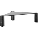 Maclean Brackets Maclean MC-935 Monitorständer Höhenverstellbarer Bildschirmständer Laptopständer Eckablage Gehärtetes Glas Monitor-Raiser Laptop Monitor Ständer bis max. 20kg Dreieckig