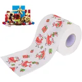 Weihnachts-Toilettenpapier, Weihnachts-Toilettenpapier, innovatives Toilettenpapier mit Weihnachtsmann-Rentieren, bedrucktes Weihnachts-Toilettenpapier mit Weihnachtsmann-Motiv, sehr sammelbares