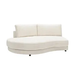 Jette Home Element Abschluss rund links in Feincord Sila , weiß , Maße (cm): B: 205 H: 85 T: 166.0
