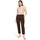 Cartoon Leinenhose Damen Lässig Dunkelbraun 34