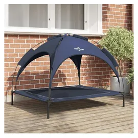 vidaXL Hundekorb Erhöhtes Hundebett XL 100 x 80 cm marineblau
