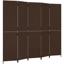 vidaXL Paravent 5-tlg. Braun Poly Rattan