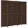 vidaXL Paravent 5-tlg. Braun Poly Rattan