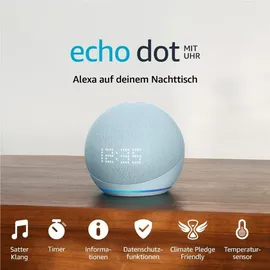 Amazon Echo Dot 5. Generation mit Uhr blaugrau