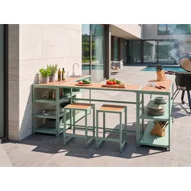 Beliani Outdoor-küche mit Spüle Avetrana Hellgrün Metall