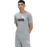 Puma ESS+ 2 Col Logo Tee T-Shirt, Mittelgraues Heather, S