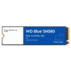 Western Digital WD BlueTM SN580 NVMeTM interne SSD (2 TB) 4150 MB/S Lesegeschwindigkeit, 4150 MB/S Schreibgeschwindigkeit blau
