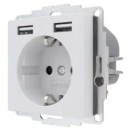 2USB Schuko-Steckdose 2USB 55 x 55 mm Weiß 1 St.