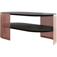Mirjan24 Couchsitch, Schwarz, Messing, Metall, Oval,Oval, 50x40x100 cm, Wohnzimmer,