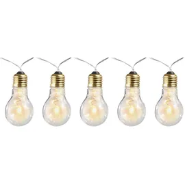 Lunartec Glühbirne Batterie: Party- & Deko-Lichterkette, 5 LED-Glühbirnen, Batteriebetrieb, 150 cm (Lichterkette Glühbirnen, Batterie,