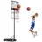 minenice Basketballkorb höhenverstellbar Weiß 154–210 cm
