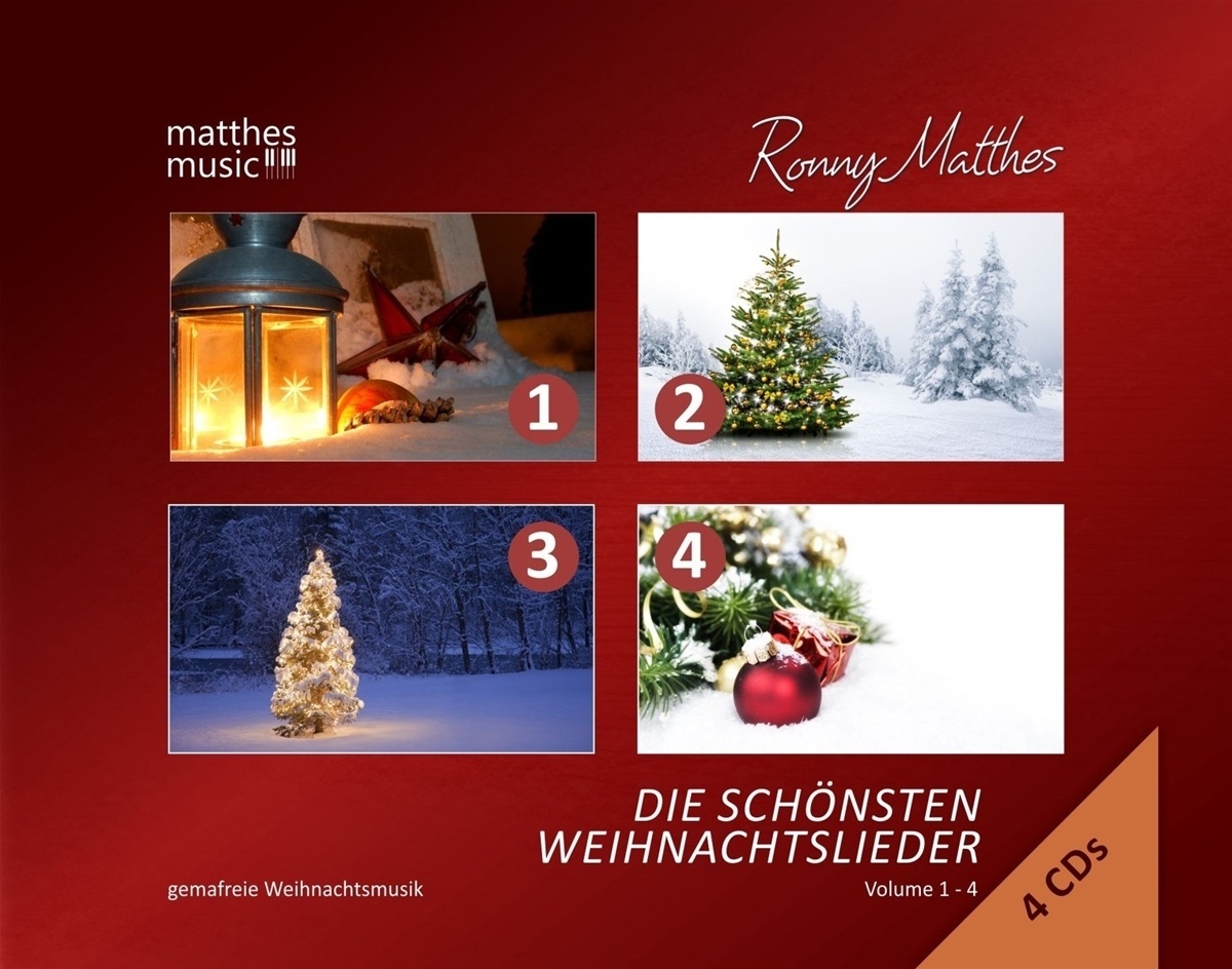 Die Schönsten Weihnachtslieder: Vol.1-4: Gemafrei - Ronny Matthes  Weihnachtsmusik  Gemafrei. (CD)