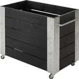 Plus Cubic Pflanzkasten mit Rädern 50 x 87 x 70 cm Schwarz