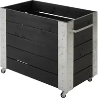 Plus Cubic Pflanzkasten mit Rädern 50 x 87 x 70 cm Schwarz