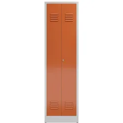 Spind Mehrzweckschrank Spindschrank 1800 x 500 x 500 mm, lichtgrau/feuerrot X-510704
