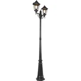 QAZQA Außenlaterne Aluminium 220 cm 2-flammig IP44 inkl. E27 schwarz
