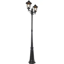 QAZQA Außenlaterne Aluminium 220 cm 2-flammig IP44 inkl. E27 schwarz
