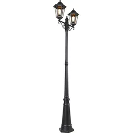 QAZQA Außenlaterne Aluminium 220 cm 2-flammig IP44 inkl. E27 schwarz