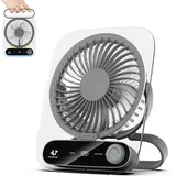 FELIXLEO Mini USB-Ventilator USB Ventilator Ultradünn Tragbar Aufhängbar Akku 3000mAh Grau
