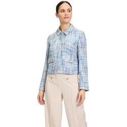 Jackenblazer BETTY BARCLAY "Betty Barclay Blazer-Jacke langarm", Damen, Gr. 40, blau (blau, blau), Obermaterial: 60% Polyacryl, 23% Baumwolle, 17% Polyester., Basic, normal normal, Blazer, Material