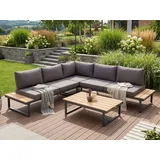 beautysofa MADISON Loungeset dunkelgrau