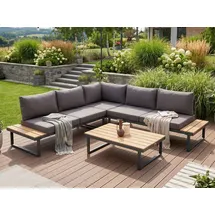 beautysofa MADISON Loungeset dunkelgrau