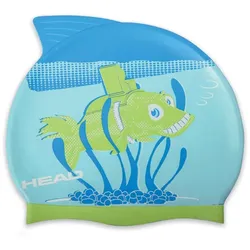 Head Meteor Badekappen - Blau/Grün - Motiv: lachender Fisch #