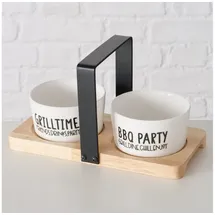 Boltze 3tlg. Servier-Set: Grillhouse in Weiß