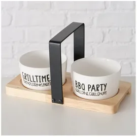 Boltze 3tlg. Servier-Set: Grillhouse in Weiß