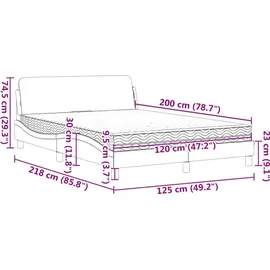 vidaXL Bett mit Matratze Blau 120x200 cm Samt vidaXL 486033