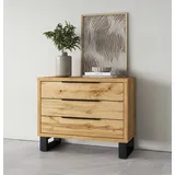 Home Affaire Schubkastenkommode »Bronne, 99,5x83x45cm Kommode, Metallgriffe«, Füße in Kufenform, Sideboard 3 Schubladen, Schlafzimmerkommode