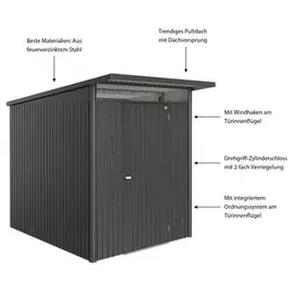 Biohort Gerätehaus AvantGarde ECO 1,80 x 2,60 m Dunkelgrau