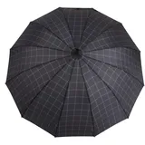 1224M SUSINO hochwertiger Stockschirm 12-teilig mit Automatik - sturmsicher in Men's Design (117 Durchmesser (Blau Karo)