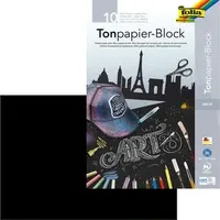 Folia Tonpapier-Block schwarz A3 10 Blatt 130 g/m2