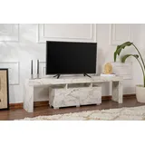 Hanah Home Elegant Freesia Marble TV Stand, 180 cm | 100% Melamine Coated Particle Board, 18 mm Thick | Stylish & Functional Design for Modern Living Rooms