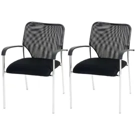 Proregal Besucherstuhl Stoff Schwarz 2er Set