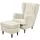 Möbel Boss Ohrensessel Oskar Velourstoff 78 x 102 x 98 cm Creme