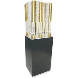 Clairefontaine 30x Geschenkpapierrollen Premium 80g 2x0,70m, im Kartondisplay mit 30 Stück, Kollektion Trésor - Sortierung 212846C