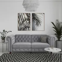 dorel home Schlafcouch Kunstleder 3-Sitzer Grau