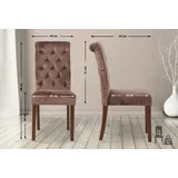 CLP Esszimmerstuhl Lisburn Samt I Stoff I Polsterstuhl Gesteppt Chesterfield Design