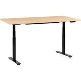 Beliani Schreibtisch Elektrisch höhenverstellbar DESTINAS Schwarz / Hellbraun 180 cm 72 cm