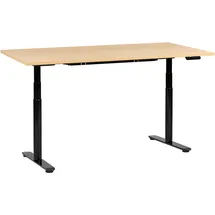 Beliani Schreibtisch Elektrisch höhenverstellbar DESTINAS Schwarz / Hellbraun 180 cm 72 cm